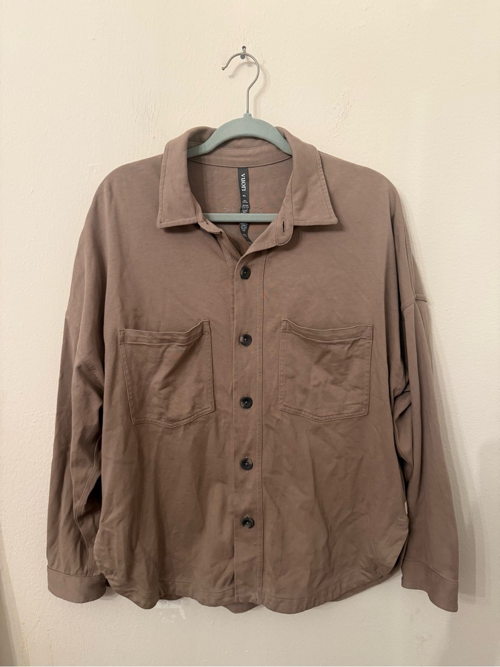 Vuori Men's Button-Front Overshirt Jacket - Taupe Brown